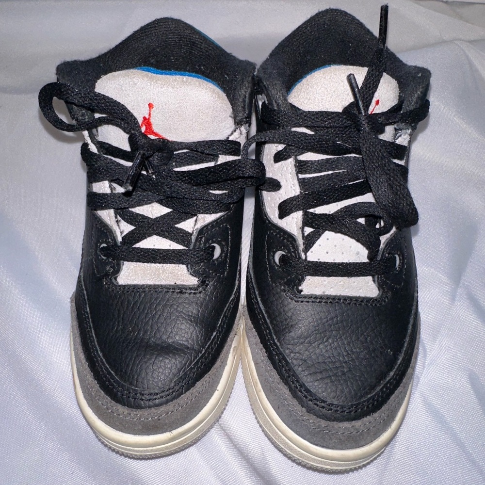 Black and White Sneakers with Red Logo sz 12C